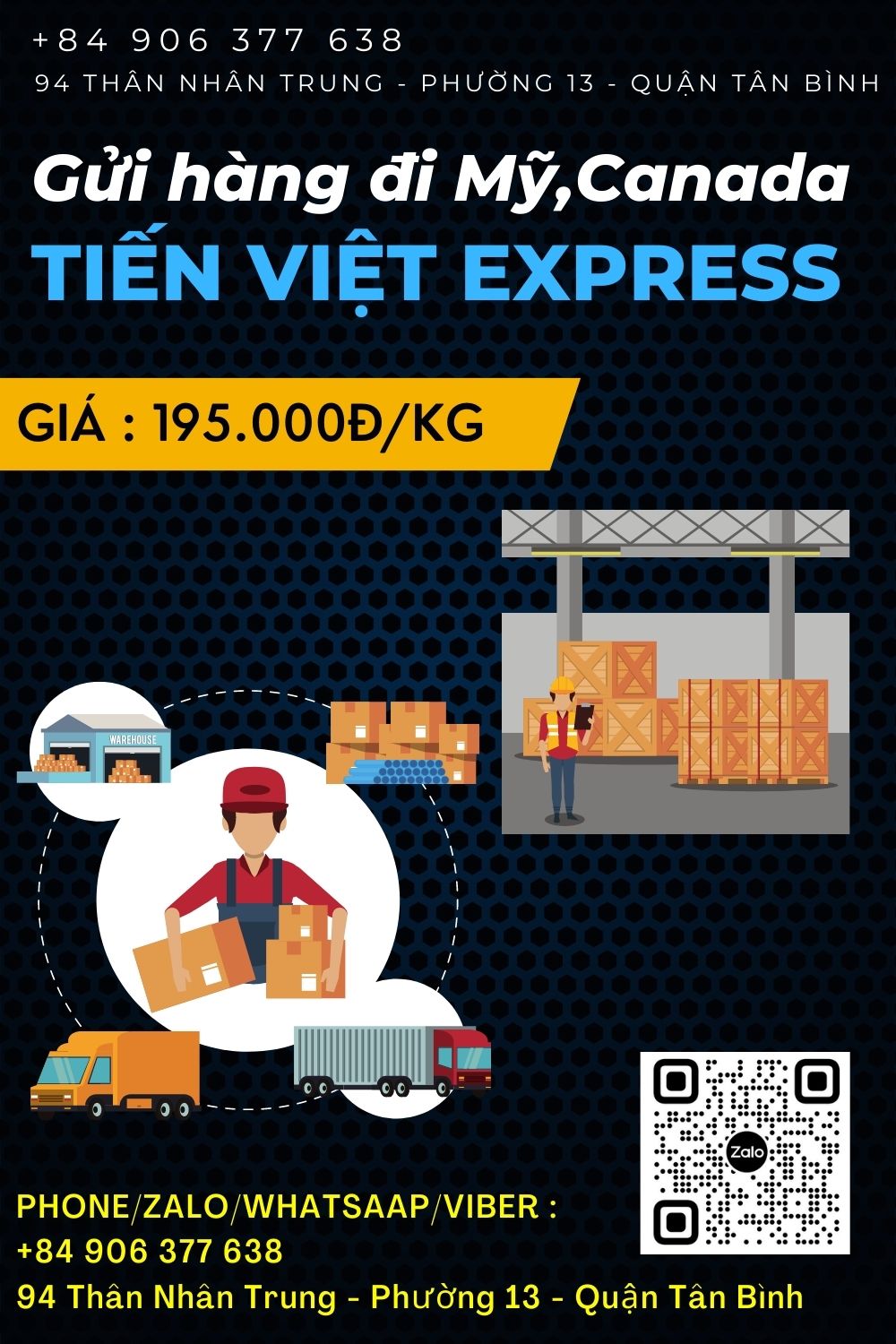 Gửi hàng đi Mỹ, Canada 195k/kg